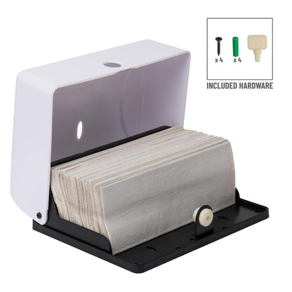 Mind Reader - Dispensador de toallas de papel multipliegue, Forma cuadrada, Blanco, 1