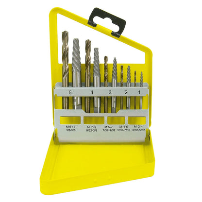 Surtek 107044 Juego de extractor para tornillos con brocas, 10 piezas