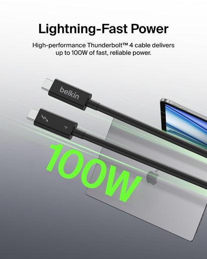 Belkin Cable Thunderbolt 4 Certificado | 1M (3.3FT), USB-C, 100W PD, USB 4, TB4/TB3 Compatible
