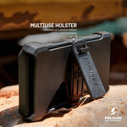 Pelican Shield Series Funda para iPhone 15 Pro | Negro, compatible con MagSafe, proyección contra caídas de grado militar de 20 pies, con soporte de clip para cinturón