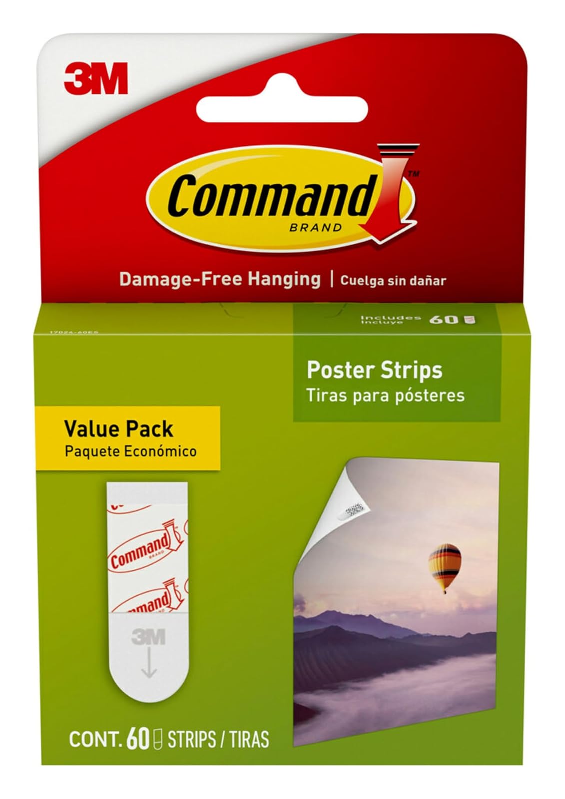 Command Poster Hanging Strips Value Pack, Small, White, 60-Strips (17024-60ES)