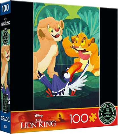 Ceaco - Disney - El Rey León - Hacer Caras - Brillan en la Oscuridad - Rompecabezas de 100 Piezas