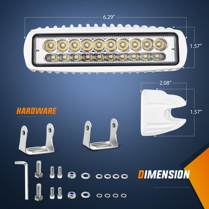 Nilight Marine - Luces LED de navegación para 2 unidades, 60 W, luz blanca de punto ponton, cubierta de barco, iluminación para pesca nocturna, popa, yate, kayak, puerto, velero, camiones, tractores