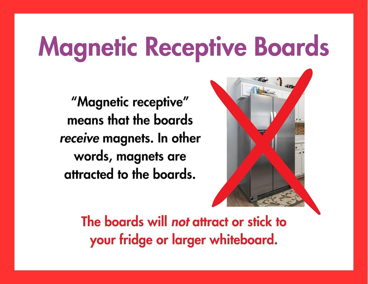735206 Magnetic Dry Erase Boards - Double-Sided Ruled/Blank (Pack of 5)