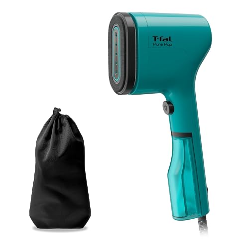 T-fal Vaporizador de mano Pure Pop Verde DT2024X0N | Vapor de hasta 20 g/min, accesorio reversible quita pelusas, compacto para viaje, apto para tejidos delicados