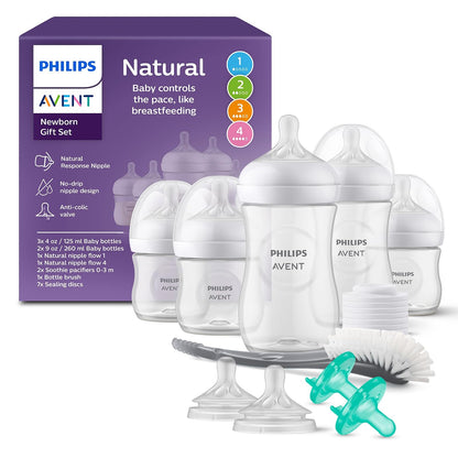 Philips Avent Set de Regalo Natural Response | Recién Nacido | 4oz/125 ml / 9oz/260 ml | SCD838/02