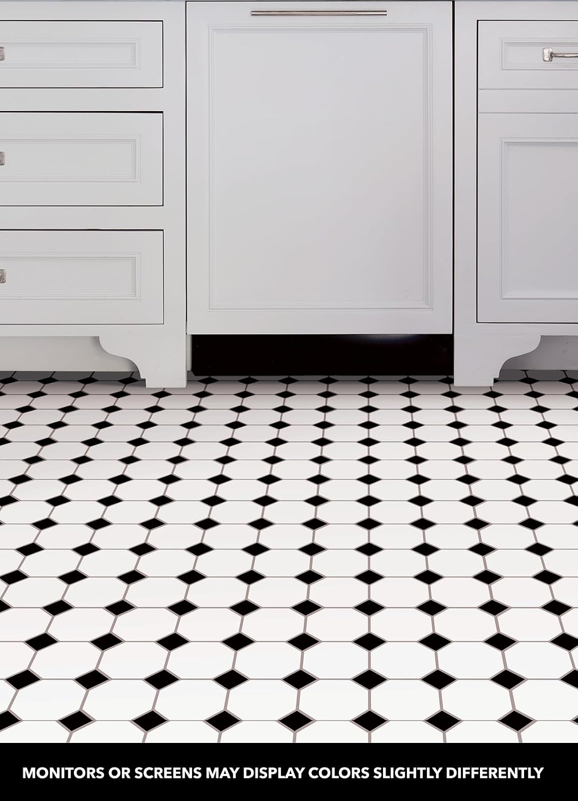 FloorPops Hudson - Azulejos para despegar y pegar, color negro