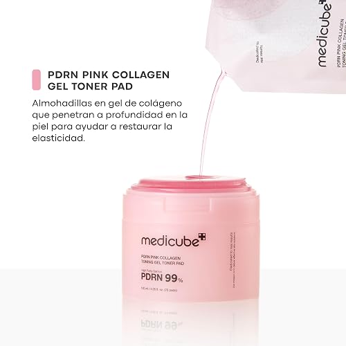 PDRN Pink Collagen Toning Gel Toner Pad by Medicube for Women - 4.05 oz Pads