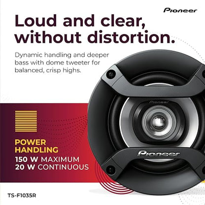 Pioneer TS-F1035R - Altavoces coaxiales de Audio para automóvil de 2 vías, Altavoces Redondos de Rango Completo de 4 Pulgadas, Potencia máxima de 150 W (par)