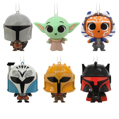 Hallmark Star Wars: The Mandalorian Series 5 Adornos de Navidad misteriosos, irrompibles, Juego de 2, Regalos para los fanáticos de Star Wars