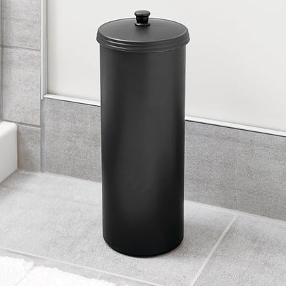 InterDesign 93397 Kent Free Standing Toilet Paper Holder Spare Roll Storage for Bathroom, Black