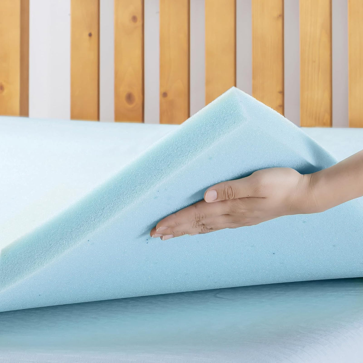 Best Price - Colchón de Espuma viscoelástica ventilada de 1.5 Pulgadas, infusión de Gel refrigerante, Certificado CertiPUR-US, Esencial para recámara, King