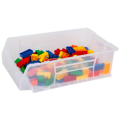 Akro-Mils 30280 20-Inch D by 12-Inch W by 6-Inch H Clear Super Size Plastic Stacking Storage AkroBin, 4-Pack