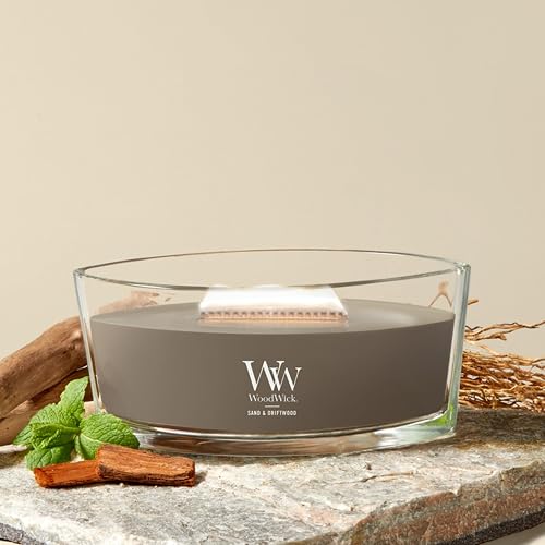 WoodWick 76378 Sand and Driftwood HearthWick Candle, Grey by Woodwick