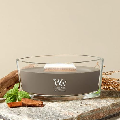 WoodWick 76378 Sand and Driftwood HearthWick Candle, Grey by Woodwick