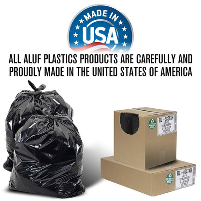 Aluf Plastics - Rollo de plástico resistente de baja densidad Repro Blend Star Seal sin núcleo, 33 galones de capacidad, Negro, 20-30 gallons