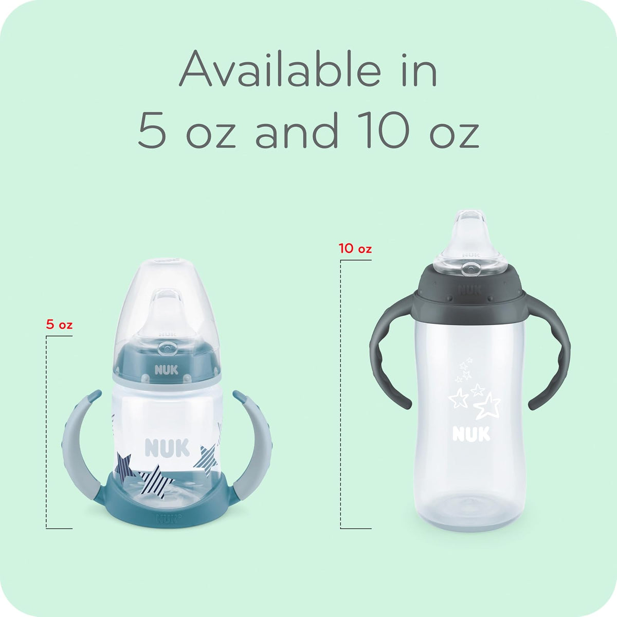 NUK - Taza grande Tritan para aprendices, 10 onzas, más de 8 meses, sin BPA, a prueba de derrames