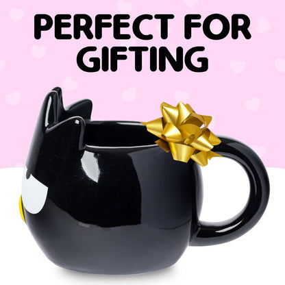 Silver Buffalo Sanrio Hello Kitty and Friends Badtz-Maru - Taza esculpida 3D de cerámica, 20 onzas