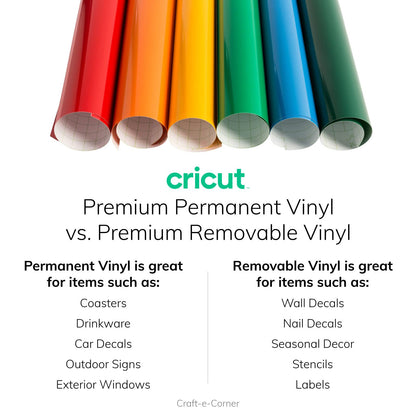 Cricut - Vinilo extraíble de alta calidad, vino (12 pulgadas x 15 pies), fácil de quitar hasta 2 años, perfecto para proyectos de bricolaje en interiores y exteriores y calcomanías extraíbles