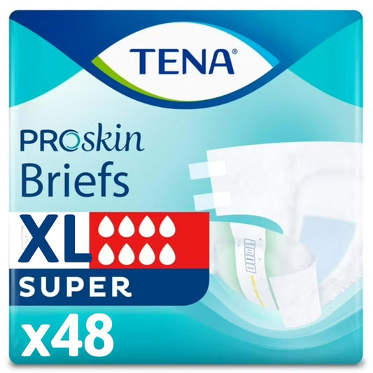 Tena Incontinence Briefs, Uni-Sex Fit, Super Absorbency, Xlarge, 48 Count