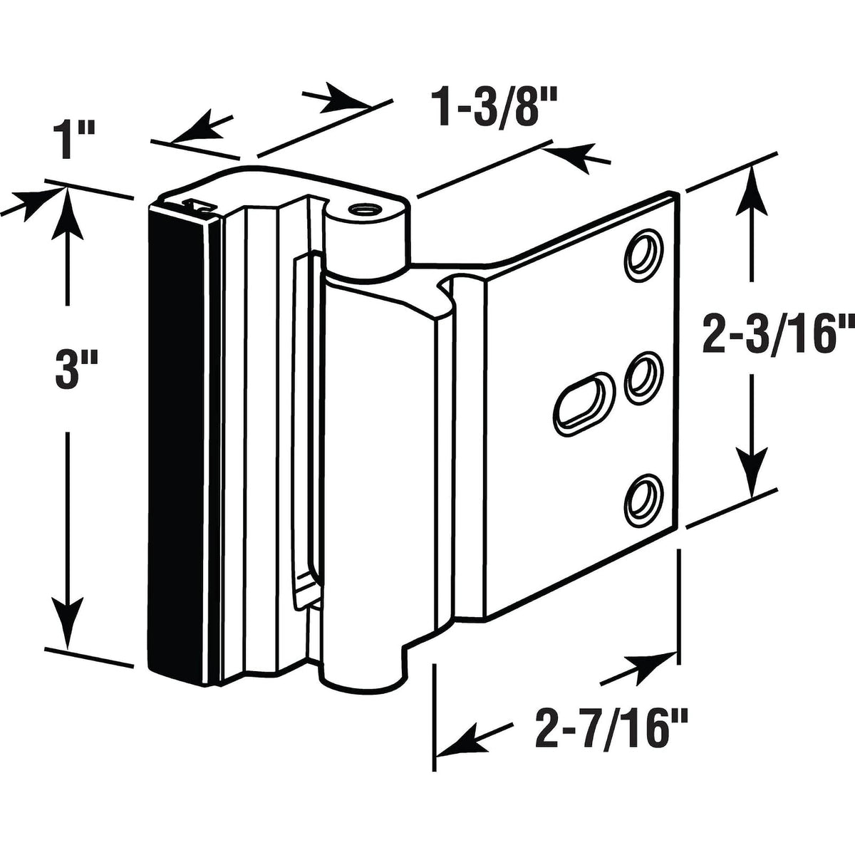 Prime-Line U 11441 - Cerradura de Refuerzo de Puerta - Seguridad Adicional, Bronce Rojo, 3 in.