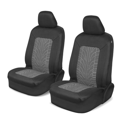 Motor Trend Fundas de Asiento Delanteras de Neumático Gris Carbón para Autos, Camiones y SUV, Paquete de 2, MTSC-6104-CC