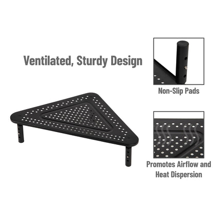 Mind Reader TRISTAND-BLK Stand Riser, Triangle Adjustable, Ventilated Metal for Computer, Laptop, Monitor, Black 3 Leg