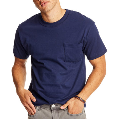 Hanes Beefy-T Playera con Bolsillo para Hombre - Navy - 1 Pack - XL