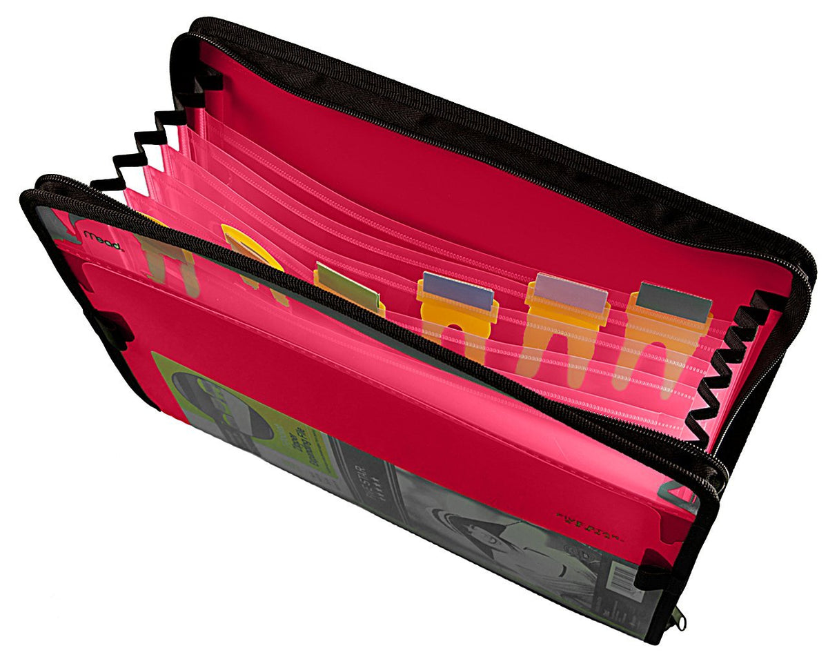 Five Star 72705 Carpeta archivadora expansible de 7 bolsillos personalizables, roja, 34.92 cm x 27.35 cm (13.75 x 10.75 cm)