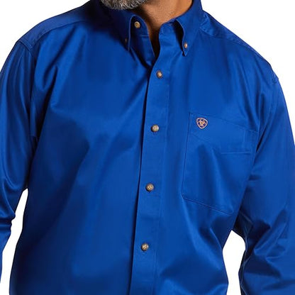 Ariat Men's Big and Tall Solid Twill Shirt, Khaki, XXX-Large