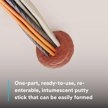 3M Fire Barrier Moldable Putty Stix MP+, 1.45 in x 6 in | Una parte, reintroducible, intumescente