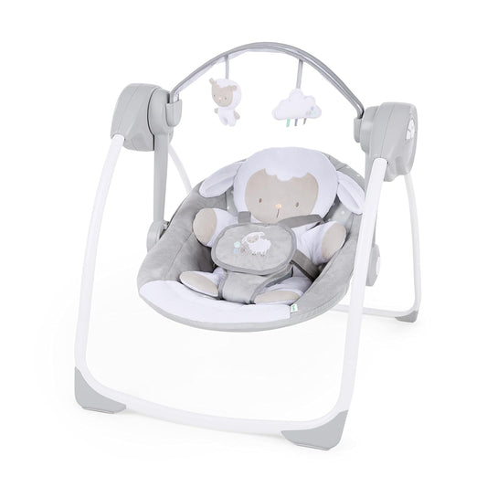 Ingenuity Comfort 2 Go Portable Swing Cuddle Lamb Compact Swing with TrueSpeed