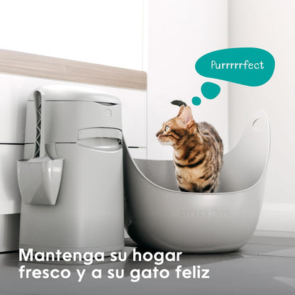 Litter Genie Bote Easy Roll Incluye 1 Recambio de Larga duración Que Puede durar hasta 6 Meses, una Pala y un Soporte para Pala