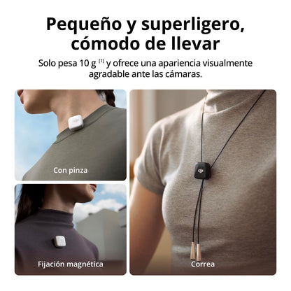 DJI Mic Mini (1 TX + 1 RX), micrófono inalámbrico, superligero, Audio de Alta Calidad, cancelación de Ruido, límite automático, para cámaras/iPhone/Android, Vlogs, Streaming, transmisión a 400 m