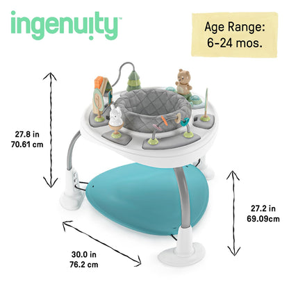 Ingenuity Centro de Actividades 2 En 1 Para Bebé, Asiento y Columpio, 3 Ajustes de Altura, Giro 360°