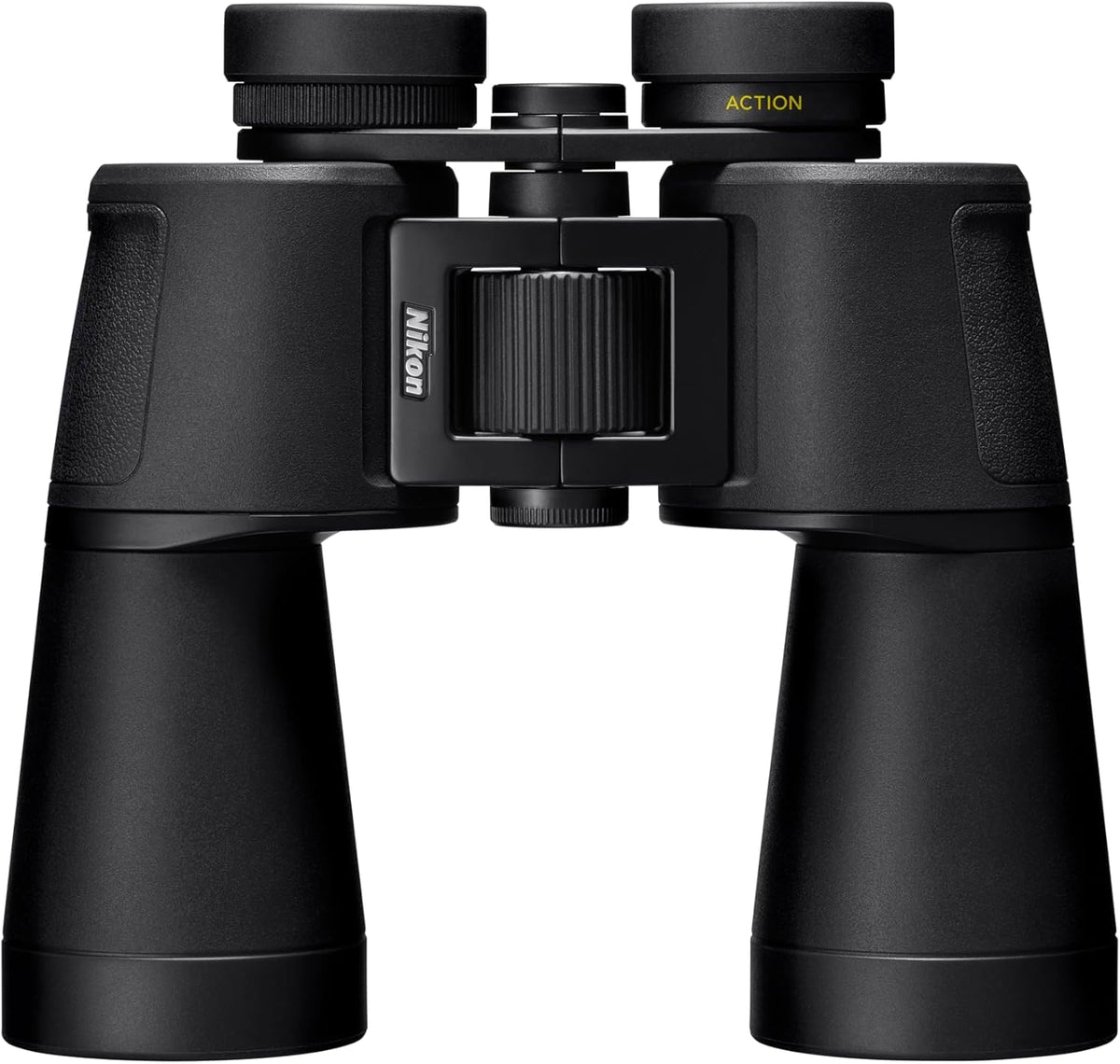 Nikon Action - Binocular de 12 x 50 | Óptica Revestimiento múltiple, Aumento de 12x de Alta Potencia, Lentes de Lente de 50 mm, Lentes Ajustables de Giro y Deslizamiento y diseño
