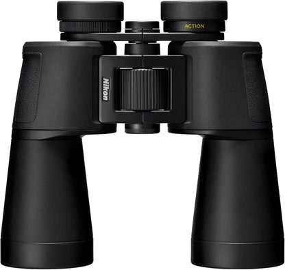 Nikon Action - Binocular de 12 x 50 | Óptica Revestimiento múltiple, Aumento de 12x de Alta Potencia, Lentes de Lente de 50 mm, Lentes Ajustables de Giro y Deslizamiento y diseño