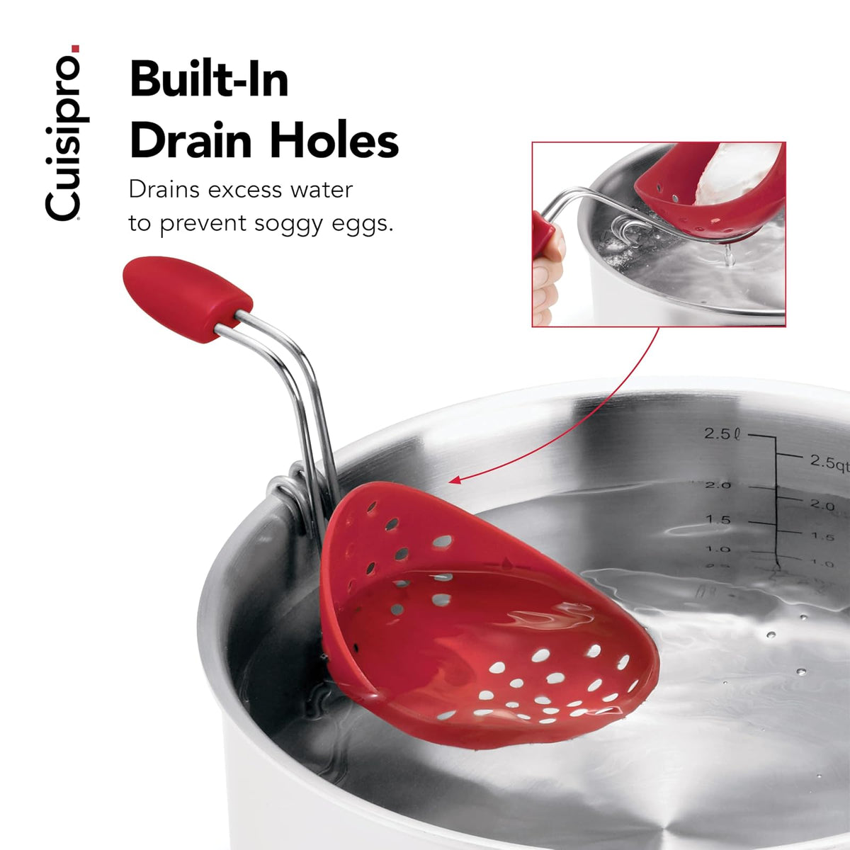 Cuisipro Egg Silicone Poacher Set of 2, Red