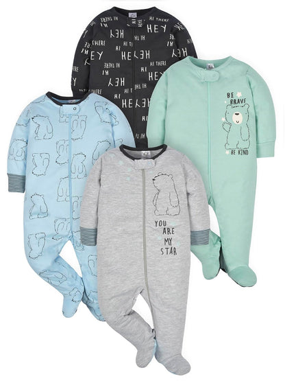 Gerber Paquete de 4 Mamelucos Sleep 'N Play Dormir para bebés y niños pequeños para Bebé-Niños