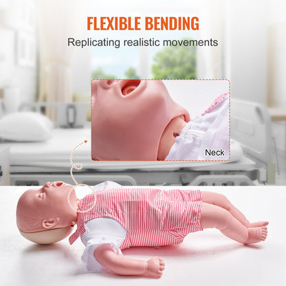 VEVOR Maniquí de entrenamiento para RCP infantil, maniobra Heimlich y práctica de reanimación cardiopulmonar (RCP), maniquí profesional de entrenamiento de obstrucción de las vías respiratorias