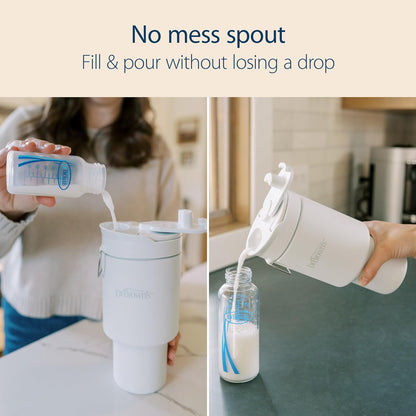Dr. Brown's - Enfriador de leche materna y fórmula, almacenamiento aislado portátil para bombeo de leche materna y alimentación con biberón, capacidad de 20 onzas/590 ml, blanco ártico, sin BPA