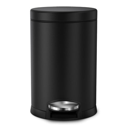 simplehuman Papelera para baño, 4,5 litros, Negro Mate