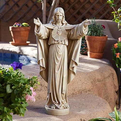 Christian Brands - Decoración Religiosa de la Estatua de Jesucristo, católico Sagrado corazón de Jesús, 22 Pulgadas de Alto,