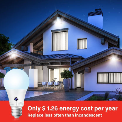Sengled - Bombillas de luz LED A19 para exteriores, paquete de 3 bombillas con sensor LED A19, luz diurna de 5000 K, 1200 lúmenes, equivalente a 75 W, 10,5 W, base E26, bombillas de fotocélula