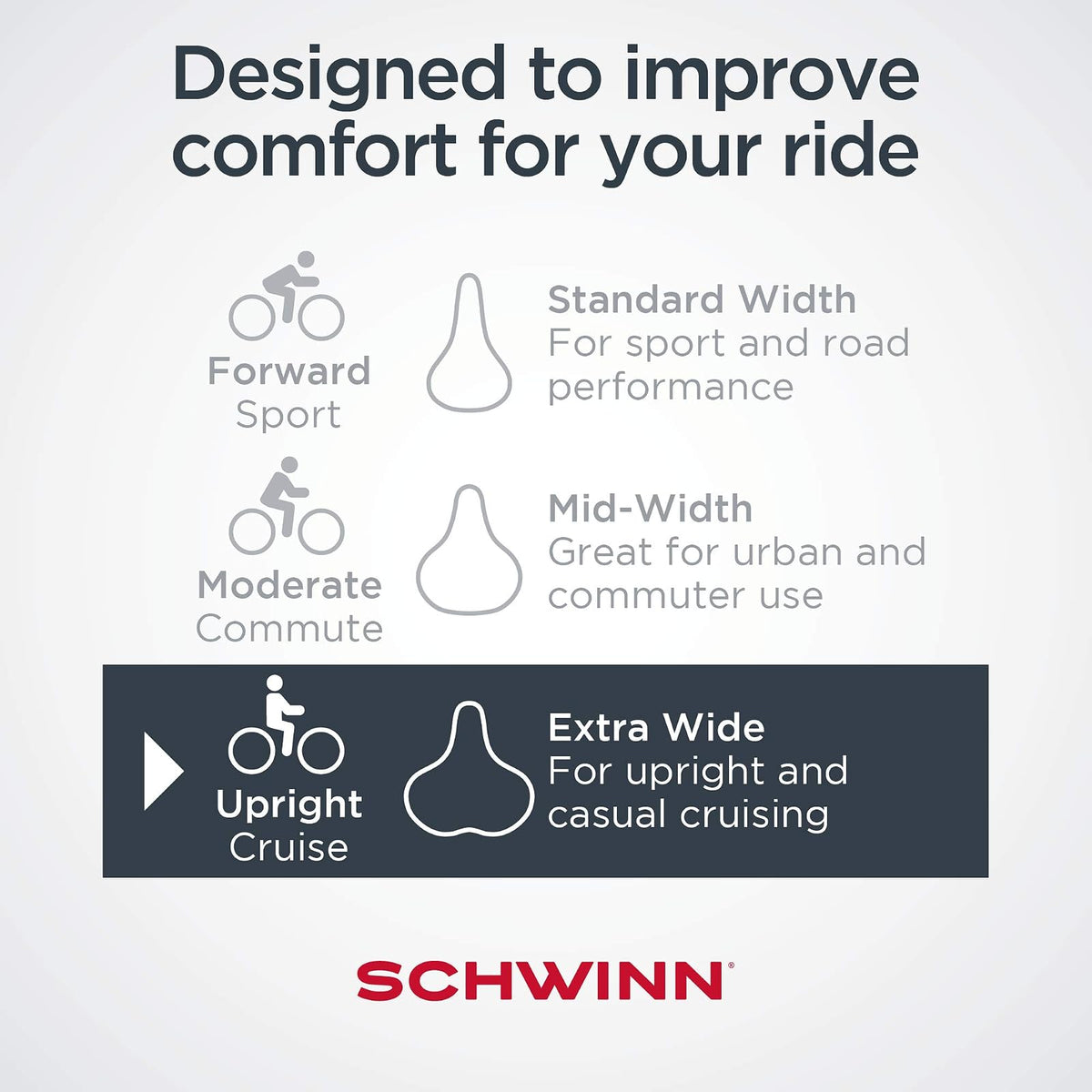 Schwinn Quilted Wide Cruiser - Sillín