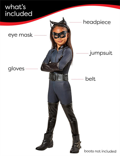 Batman Dark Knight Rises Disfraz de Catwoman de lujo para niños, grande