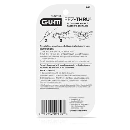 GUM Eez-Thru Floss Threaders -- 25 Pieces - 2pc