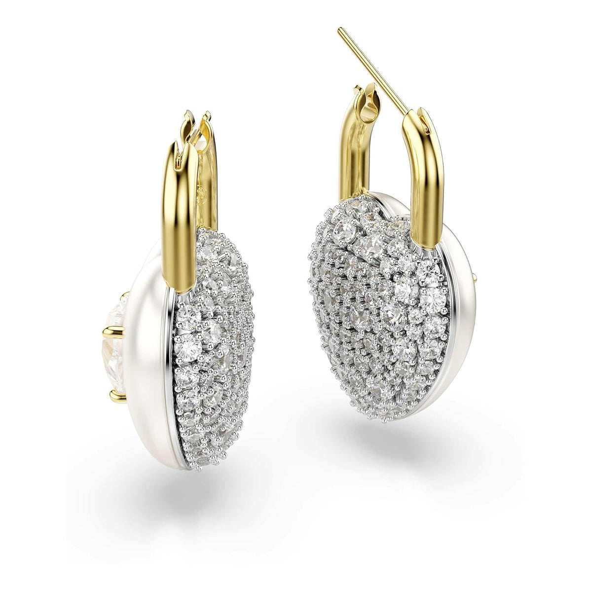 Swarovski Idyllia - Pendientes de gota con forma de corazón, color blanco