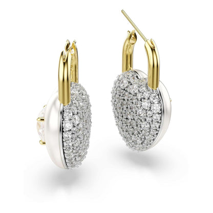 Swarovski Idyllia - Pendientes de gota con forma de corazón, color blanco