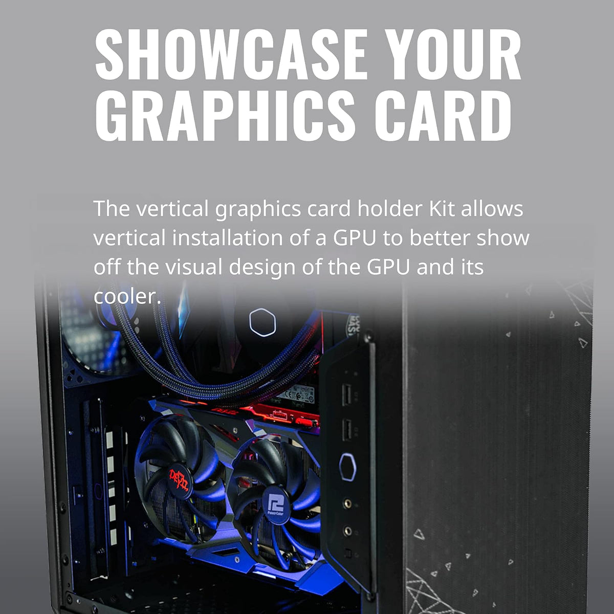Cooler Master Master Accessory - Kit de soporte vertical para tarjetas gráficas versión 2 con cable elevador premium PCI-E 3.0 x 16-165 mm, compatible con todos los chasis ATX estándar (MCA-U000R-KFVK01)